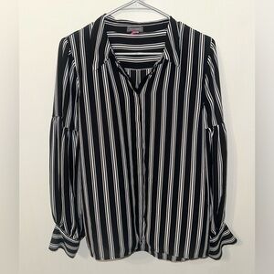 Vince Camuto Black and White Striped Top